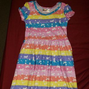 DotDotSmile ~ rainbow unicorns Maxi dress ~ size 2T ~ NWT
